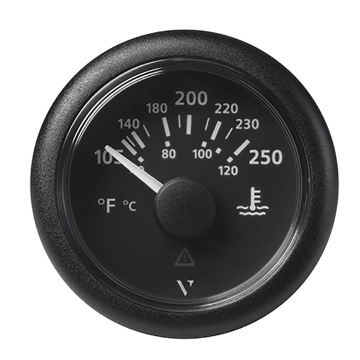 Veratron 52MM (2 - 1/16") ViewLine Water Temperature Gauge - 100 - 250F - Black Dial Bezel [A2C59514176] - Houseboatparts.com