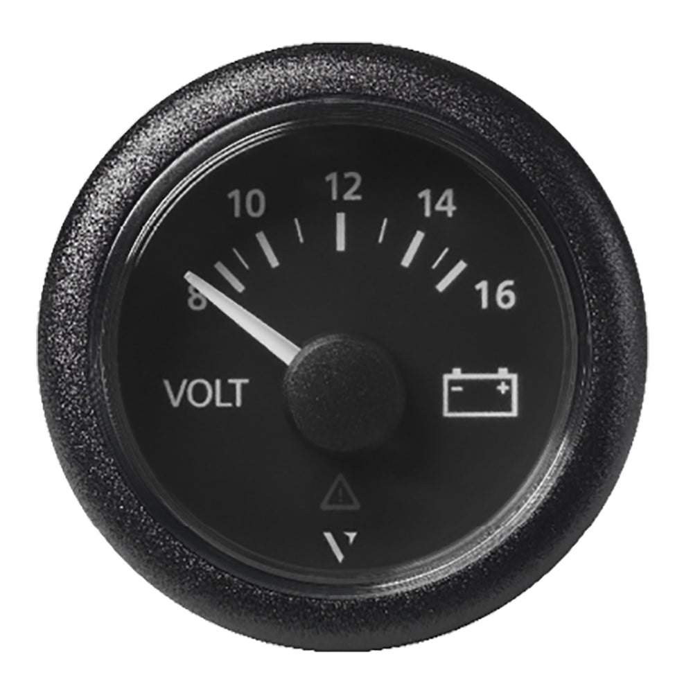 Veratron 52 MM (2 - 1/16") ViewLine Voltmeter - 8 to16V - Black Dial Bezel [A2C59512545] - Houseboatparts.com