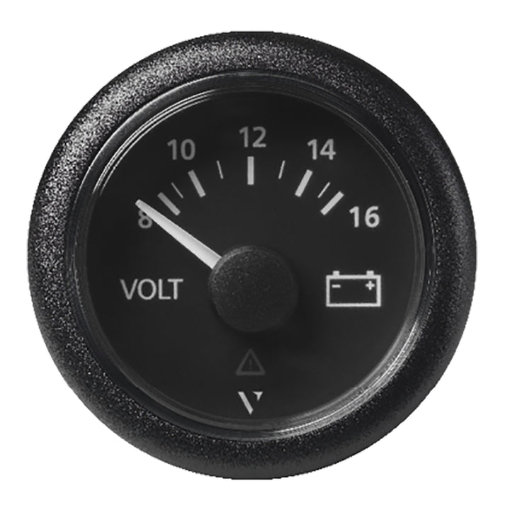 Veratron 52 MM (2 - 1/16") ViewLine Voltmeter - 8 to16V - Black Dial Bezel [A2C59512545] - Houseboatparts.com
