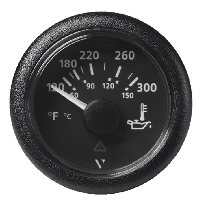 Veratron 52MM (2 - 1/16") ViewLine Oil Temperature Gauge 120 - 300F - Black Dial Bezel [A2C59514165] - Houseboatparts.com