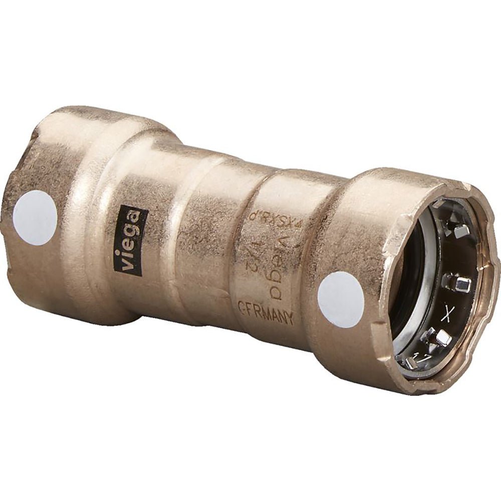 Viega MegaPress 3/4" Copper Nickel Coupling w/Stop Double Press Connection - Smart Connect Technology [88385] - Houseboatparts.com