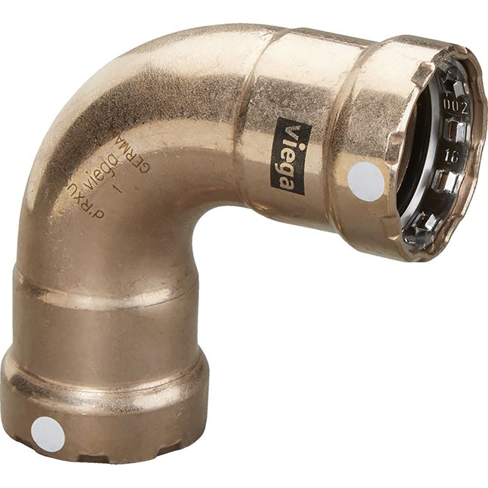 Viega MegaPress 3/4" 90 Copper Nickel Elbow - Double Press Connection - Smart Connect Technology [88005] - Houseboatparts.com