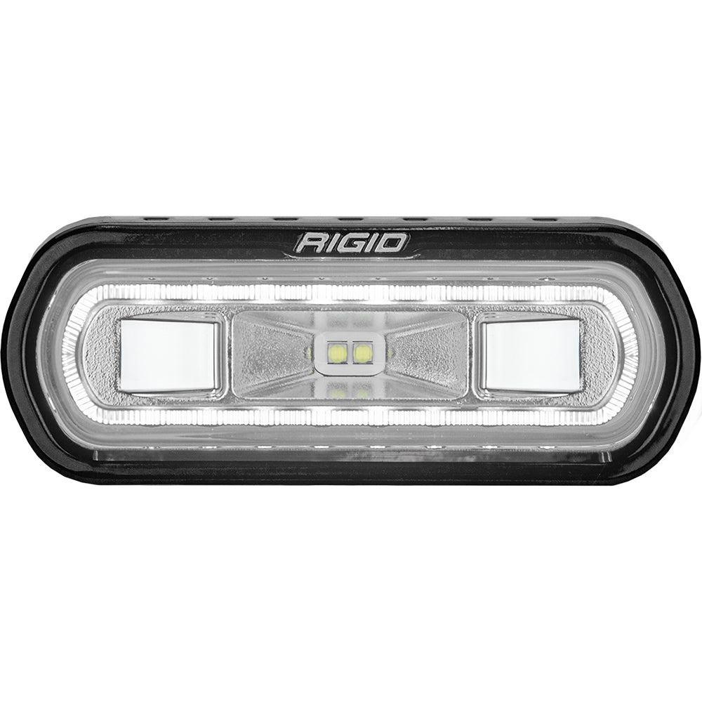 RIGID Industries SR-L Series Marine Spreader Light - Black Surface Mount - White Light w/White Halo [52100] - Houseboatparts.com