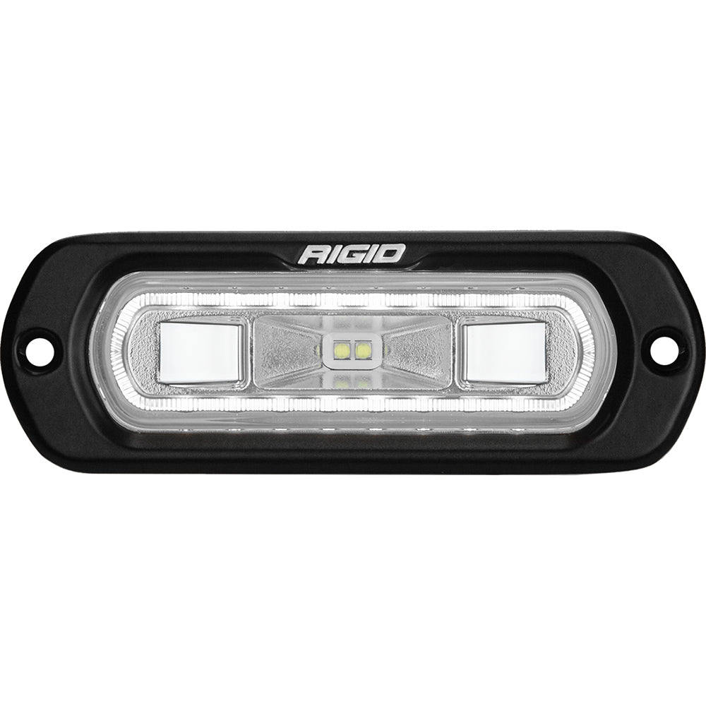 RIGID Industries SR-L Series Marine Spreader Light - Black Flush Mount - White Light w/White Halo [52200] - Houseboatparts.com