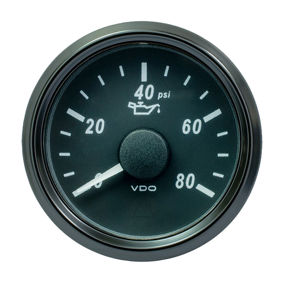 VDO SingleViu 52mm (2 - 1/16") Oil Pressure Gauge - 80 PSI - 0 - 180 Ohm [A2C3833190030] - Houseboatparts.com