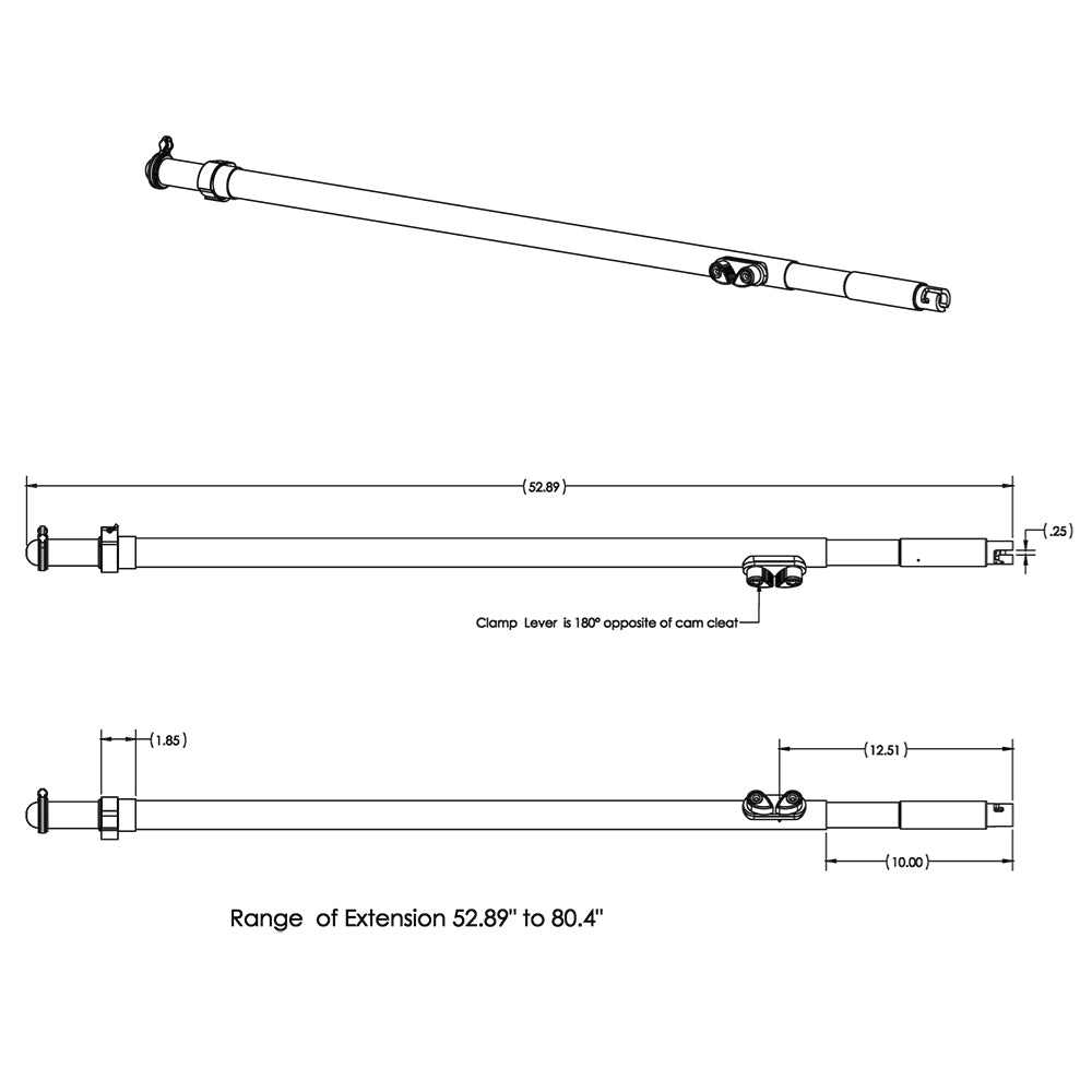 TACO Tele-Sun Carbon Fiber Shade Poles w/Carry Bag [T10-7005CF] - Houseboatparts.com