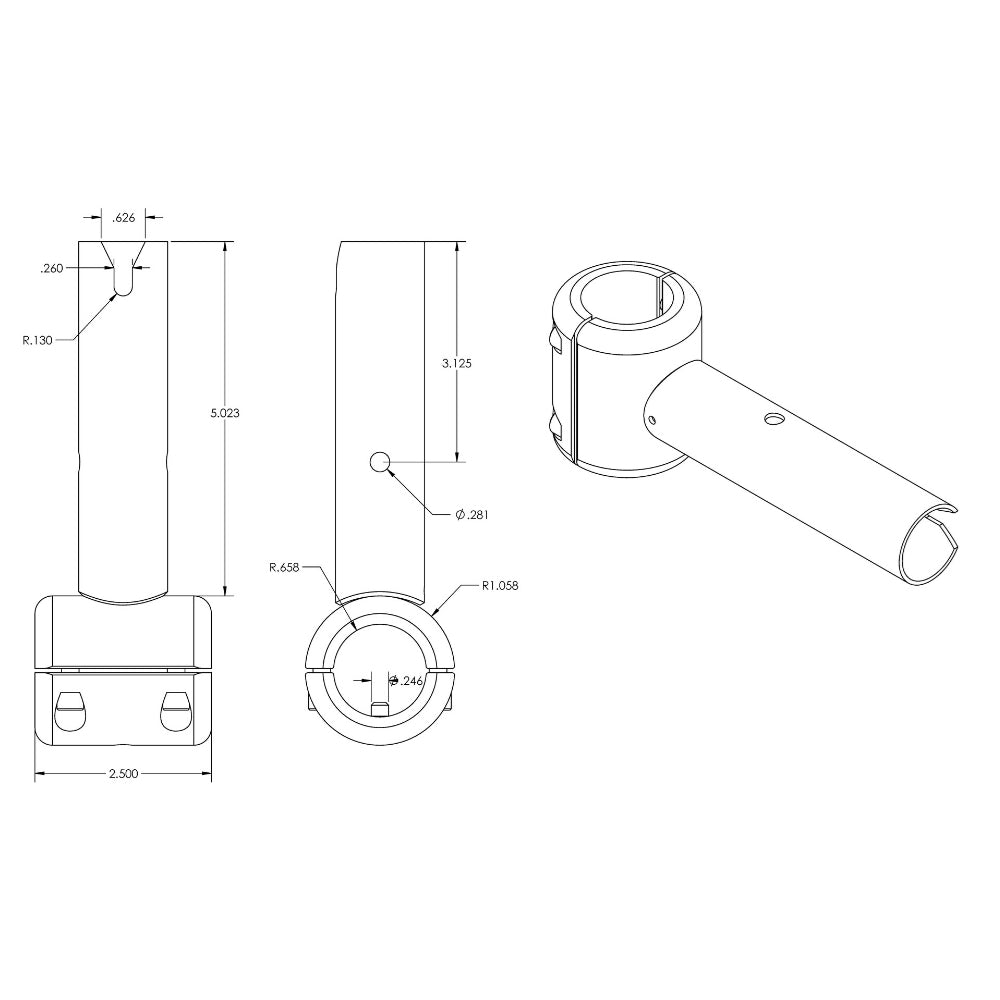 TACO ShadeFin Fixed Clamp-On Mount [T10-3000-11] - Houseboatparts.com