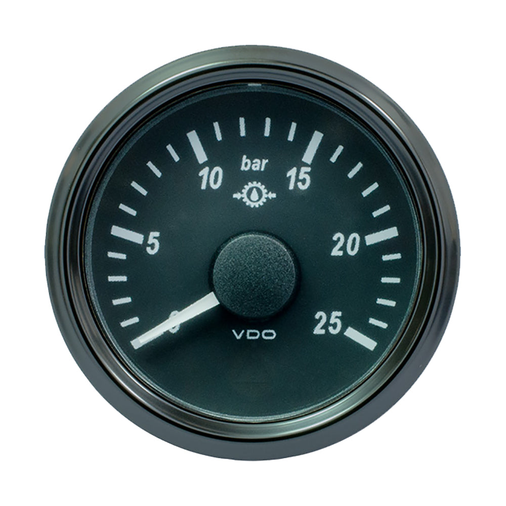 VDO SingleViu 52mm (2-1/16") Gear Oil Pressure Gauge - 25 Bar - 0-180 Ohm [A2C3833460030] - Houseboatparts.com