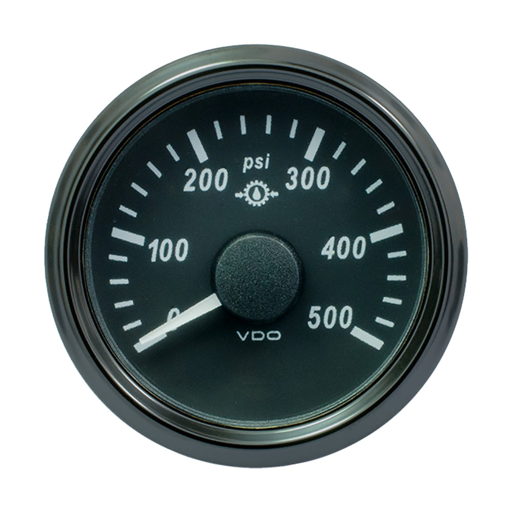 VDO SingleViu 52mm (2-1/16") Gear Pressure Gauge - 500 PSI - 0-4.5V [A2C3832740030] - Houseboatparts.com