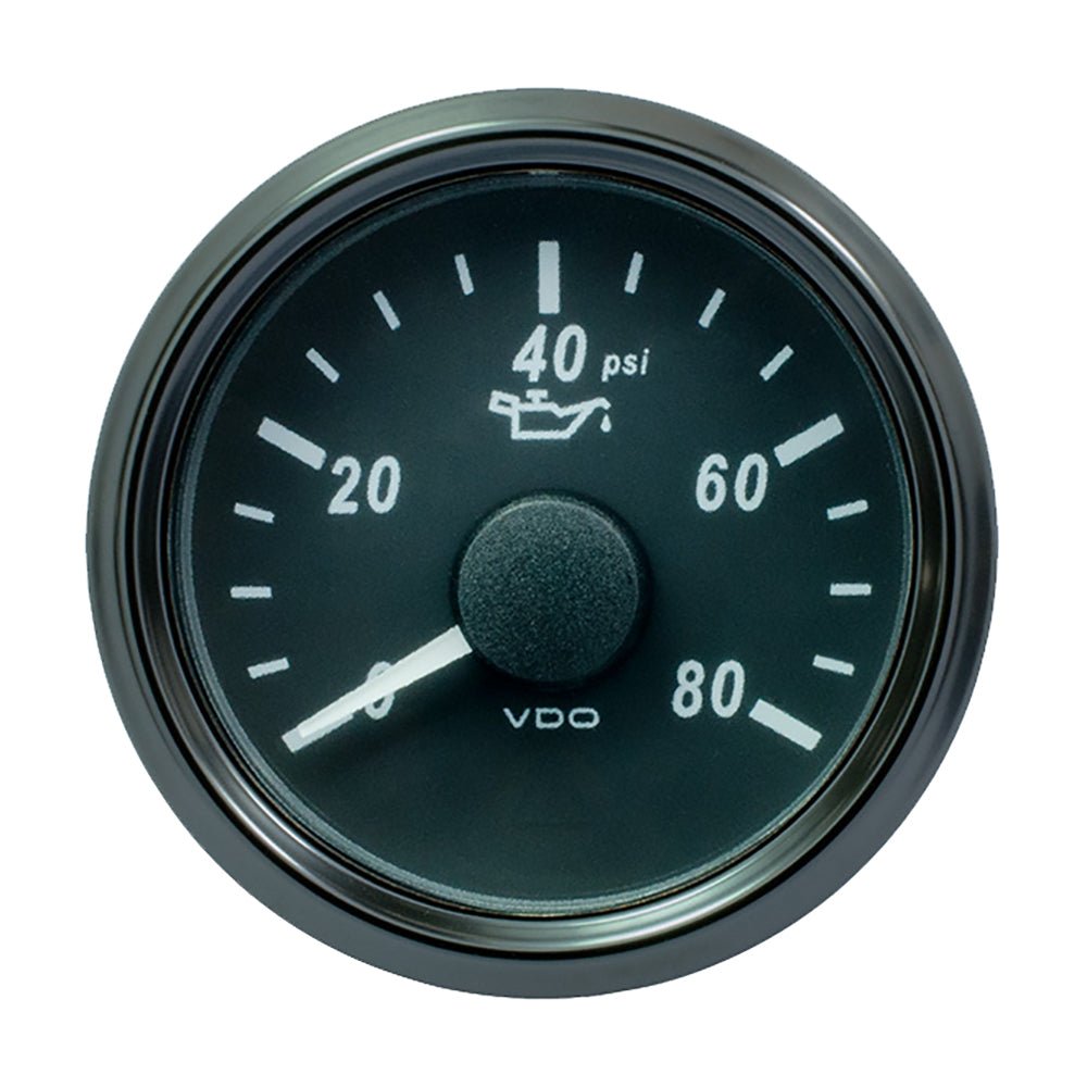 VDO SingleViu 52mm (2 - 1/16") Oil Pressure Gauge - 80 PSI - 240 - 33 Ohm [A2C3833230030] - Houseboatparts.com
