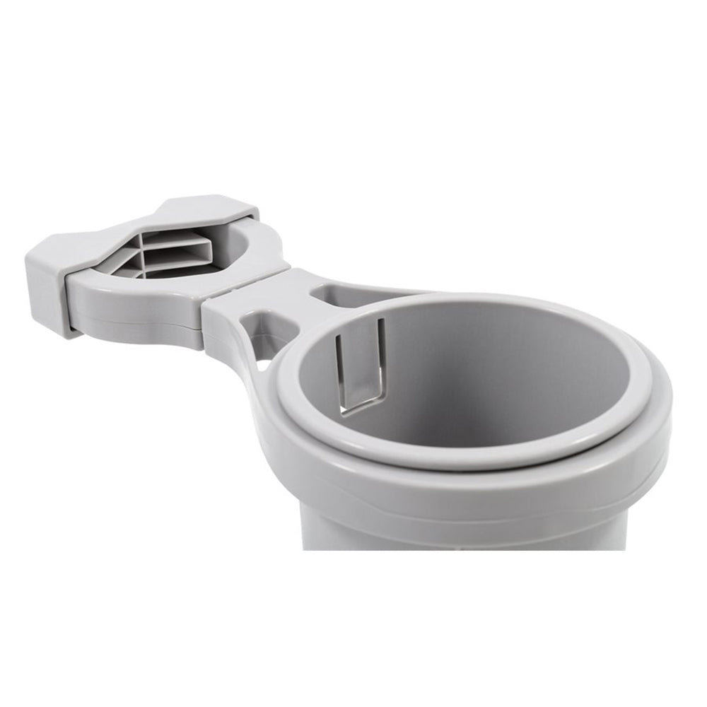 Camco Clamp-On Rail Mounted Cup Holder - Small for Up to 1-1/4" Rail - Grey [53093] - Houseboatparts.com