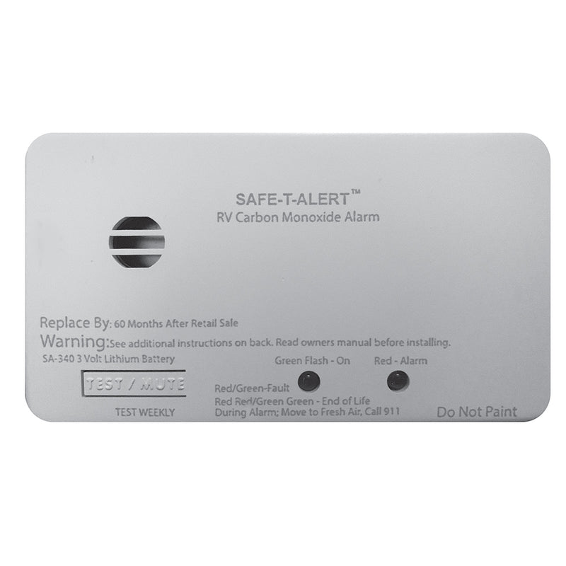 Safe-T-Alert SA-340 White RV/Marine Battery Powered CO2 Detector - Rectangle [SA-340-WT] - Houseboatparts.com