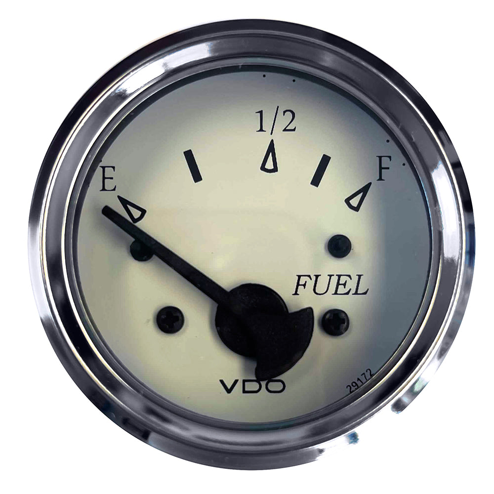 VDO Cockpit Marine 52MM (2-1/16") Fuel Level Gauge - White Dial/Chrome Bezel [301-15278] - Houseboatparts.com