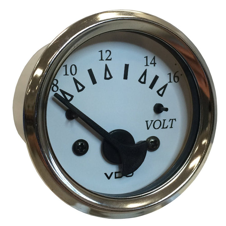 VDO Cockpit Marine 52MM (2 - 1/16") Voltmeter - White Dial/Chrome Bezel [332 - 15282] - Houseboatparts.com