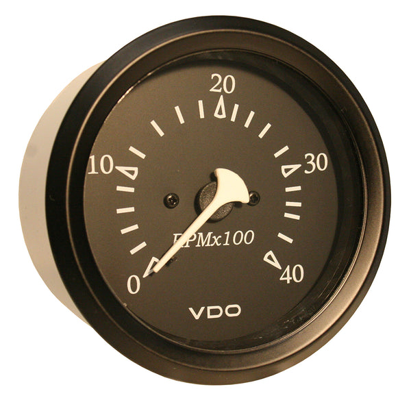 VDO Cockpit Marine 85MM (3-3/8") Diesel Tachometer - 4000 RPM - Black Dial/Bezel [333-11915] - Houseboatparts.com