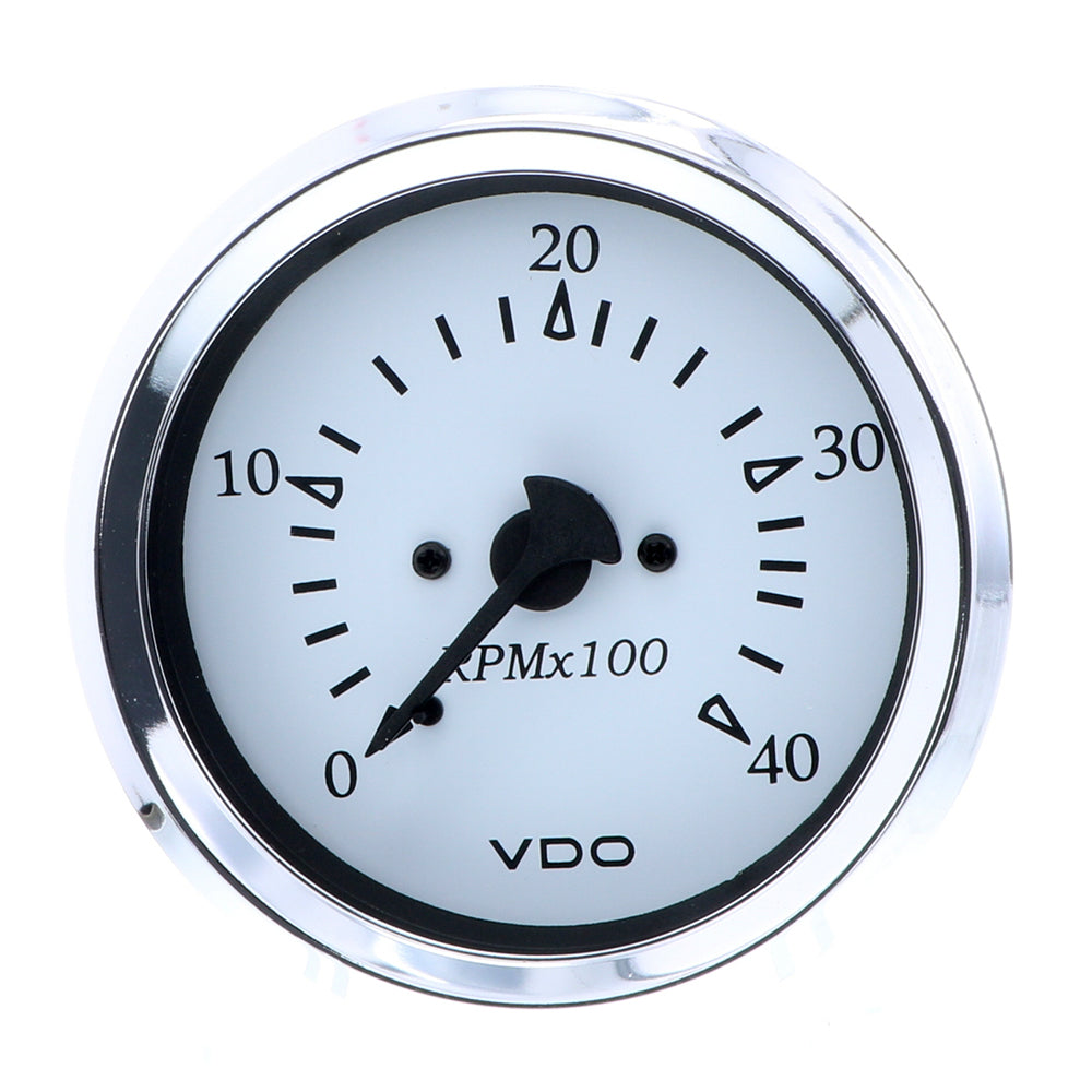 VDO Cockpit Marine 85MM (3-3/8") Diesel Tachometer - Alternator Input - White Dial/Chrome Bezel [333-15272] - Houseboatparts.com