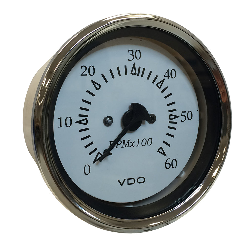 VDO Cockpit Marine 85MM (3-3/8") Sterndrive Tachometer - White Dial/Chrome Bezel [333-15274] - Houseboatparts.com