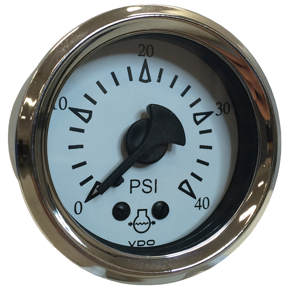 VDO Cockpit Marine 52MM (2-1/16") Mechanical Water Pressure Gauge - White Dial/Chrome Bezel [150-15283] - Houseboatparts.com