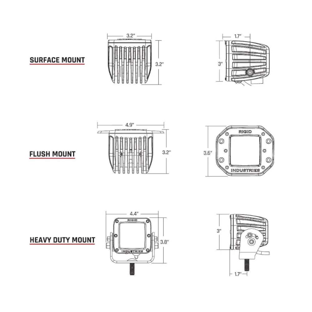 RIGID Industries D-Series Pro Dually Spot Surface Mount Pair - Midnight Edition [202213BLK] - Houseboatparts.com