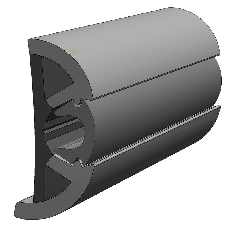 TACO SuproFlex Rub Rail Kit Gray w/Gray Insert - 2"H x 1.2"W x 80L [V11-9990GRD80-2] - Houseboatparts.com