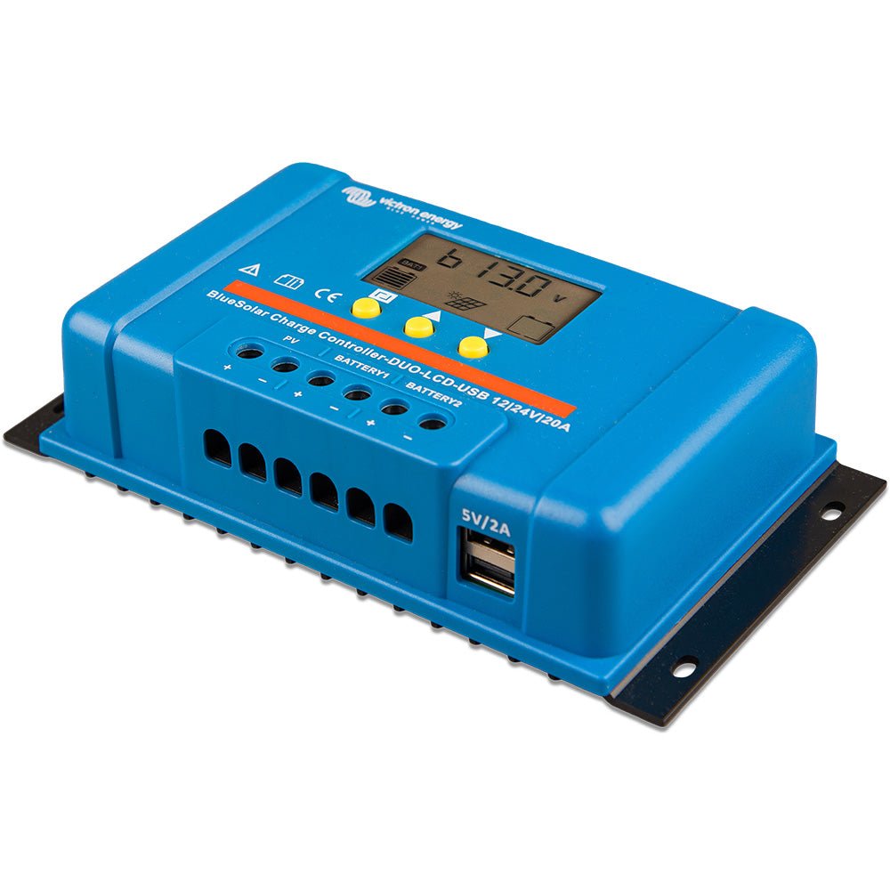 Victron BlueSolar PWM Charge Controller (DUO) LCD USB Charge Control - 12/24VDC - 20A [SCC010020060] - Houseboatparts.com