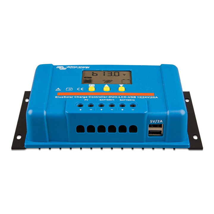 Victron BlueSolar PWM Charge Controller (DUO) LCD USB Charge Control - 12/24VDC - 20A [SCC010020060] - Houseboatparts.com