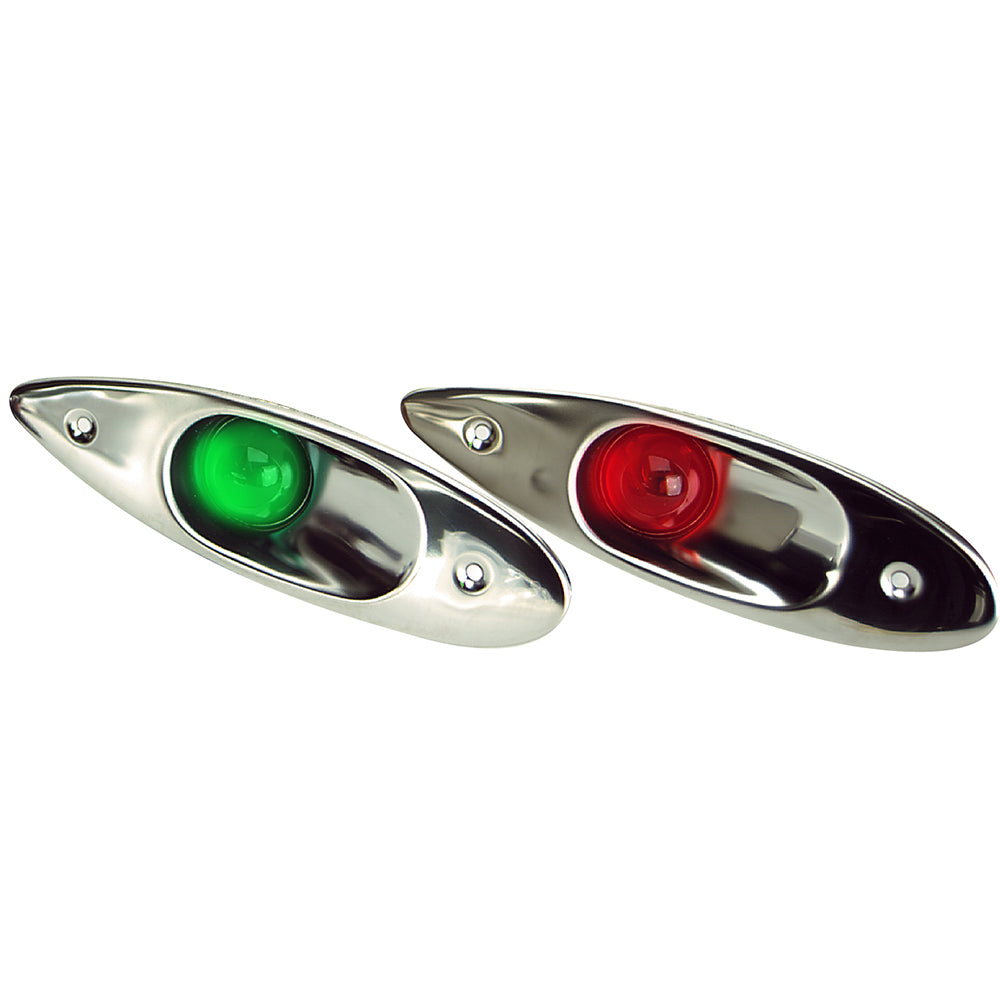 Whitecap Flush Mount LED Sidelights - 304 Stainless Steel - Pair [S-0918LED] - Houseboatparts.com