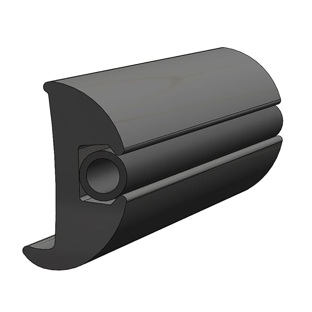 TACO Flexible Vinyl Black Rub Rail 1-1/16" x 1-7/8" 50L [V11-2423BKA50-1] - Houseboatparts.com