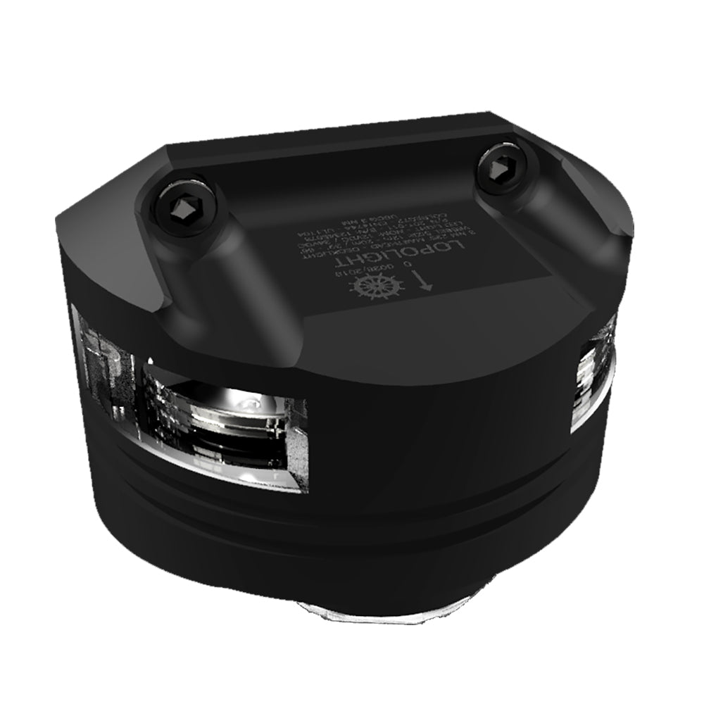 Lopolight Masthead Light w/6W Decklight 3nm - 15M Cable - Black Housing [201-011DLX-B-15M] - Houseboatparts.com