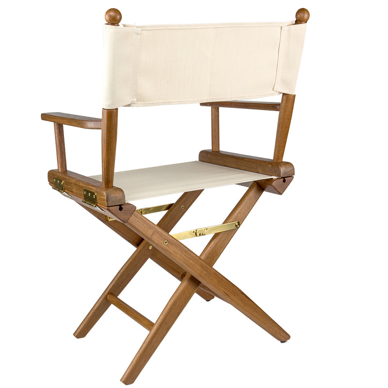 Whitecap Directors Chair w/Natural Seat Covers - Teak [60044] - Houseboatparts.com