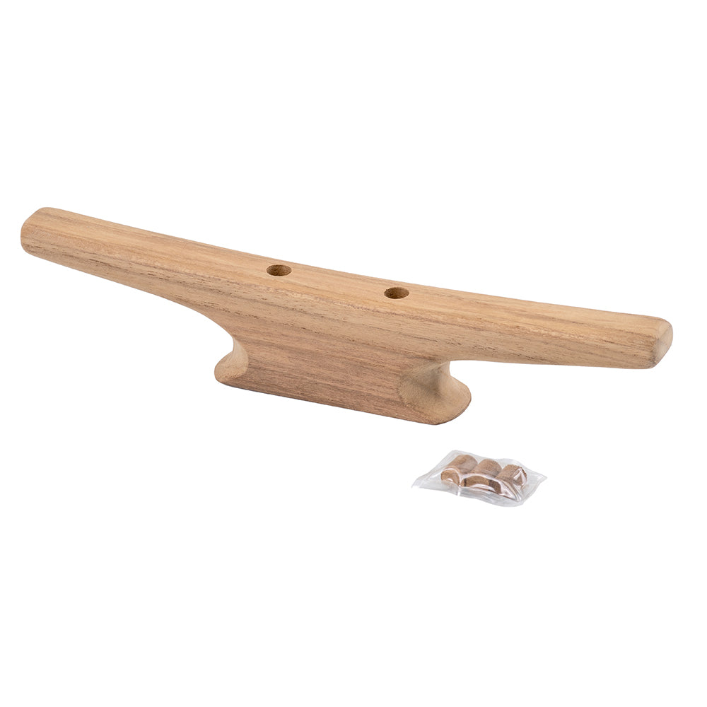 Whitecap 10" Cleat - Teak [60404] - Houseboatparts.com