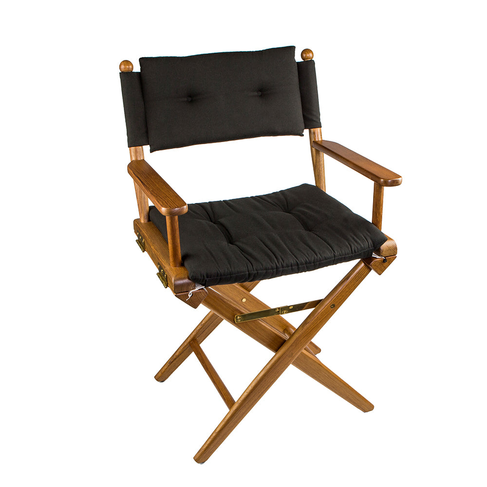 Whitecap Directors Chair w/Black Cushion - Teak [61041] - Houseboatparts.com