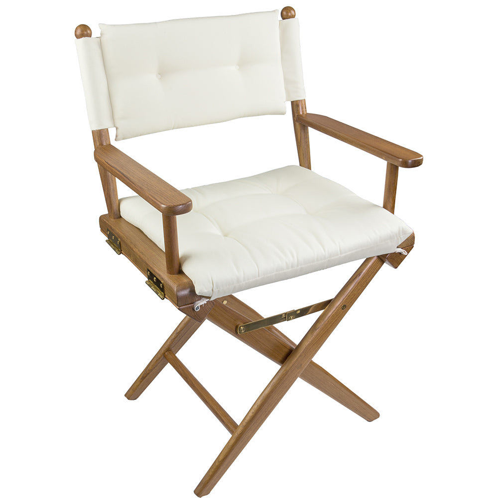 Whitecap Directors Chair w/Cream Cushion - Teak [61043] - Houseboatparts.com