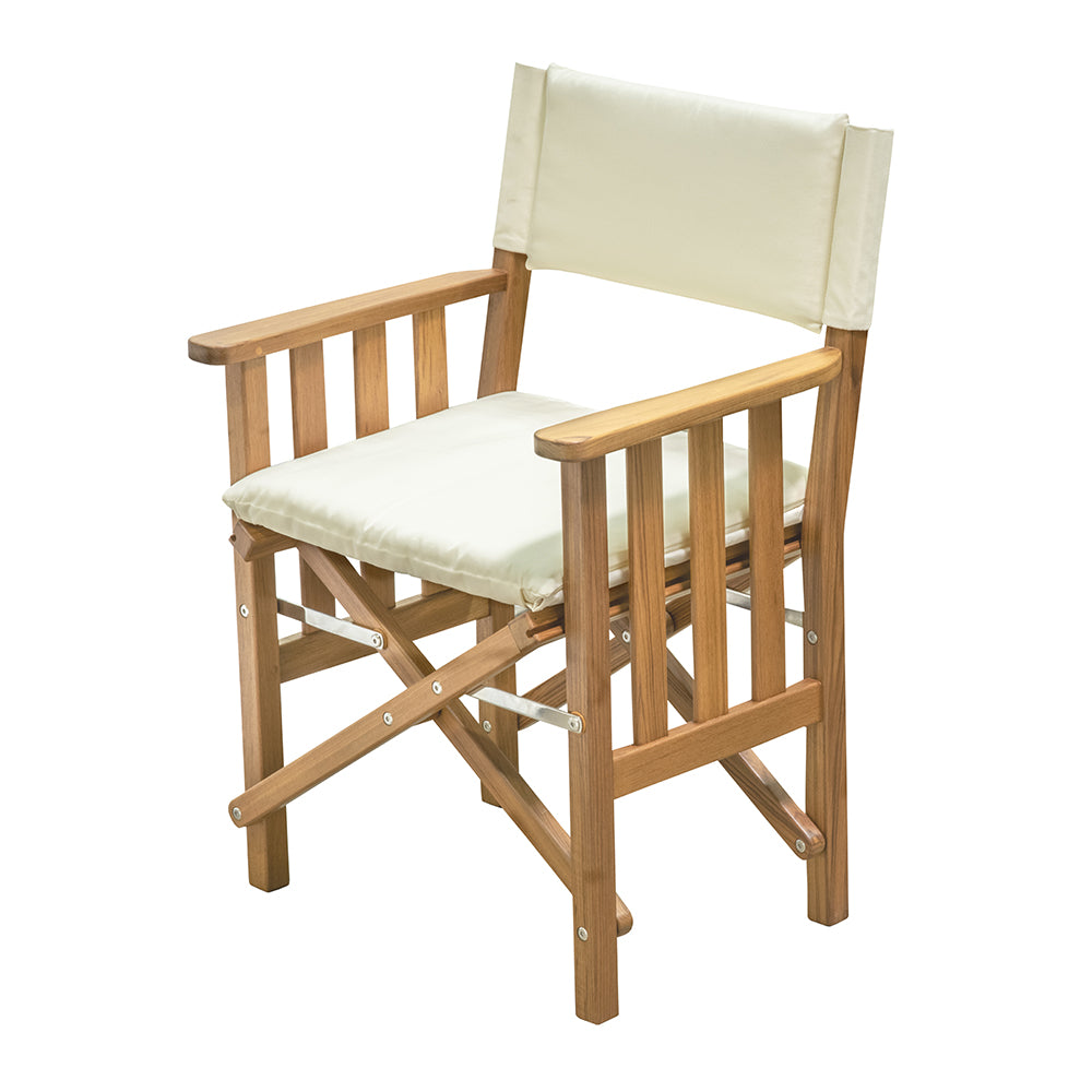 Whitecap Directors Chair II w/Cream Cushion - Teak [61053] - Houseboatparts.com