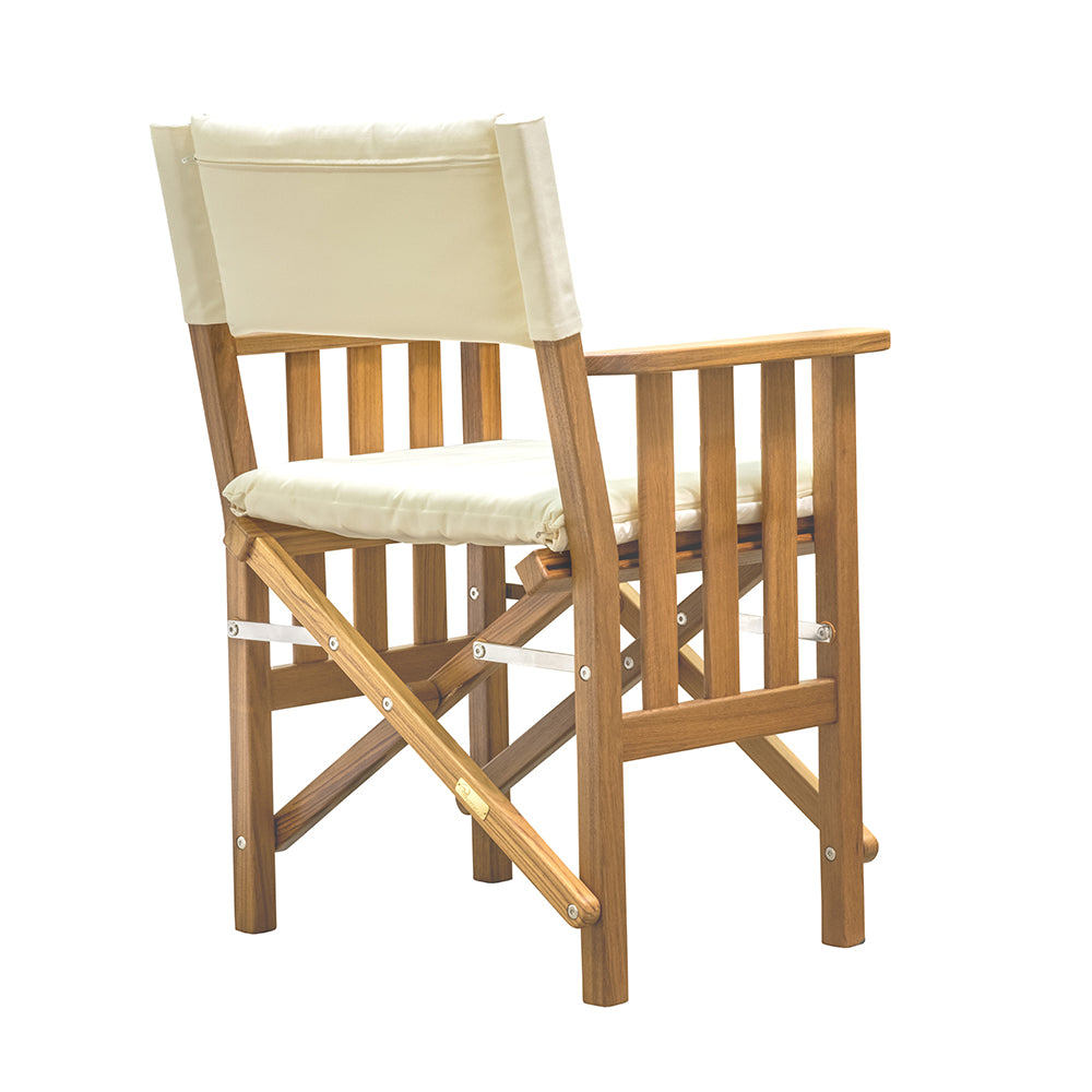 Whitecap Directors Chair II w/Cream Cushion - Teak [61053] - Houseboatparts.com