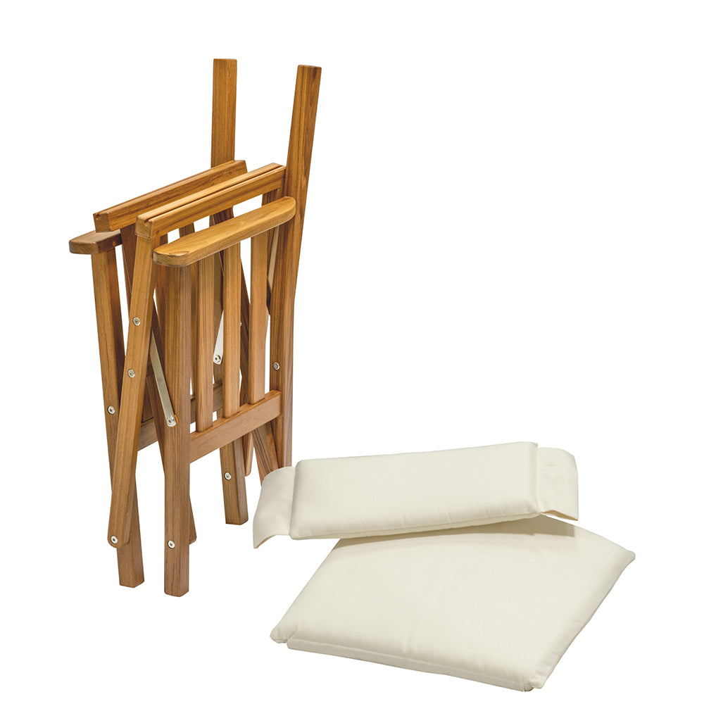 Whitecap Directors Chair II w/Cream Cushion - Teak [61053] - Houseboatparts.com