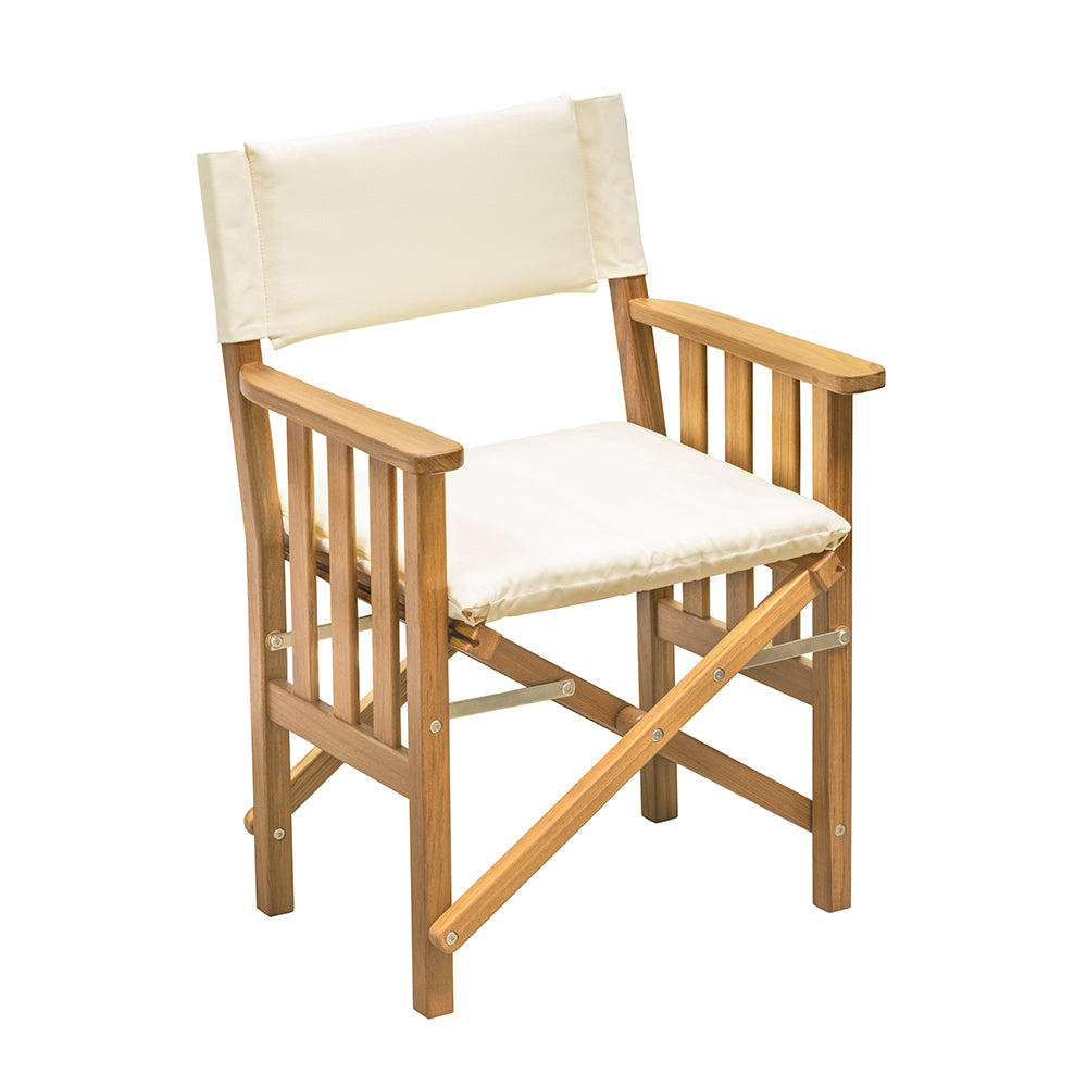 Whitecap Directors Chair II w/Cream Cushion - Teak [61053] - Houseboatparts.com