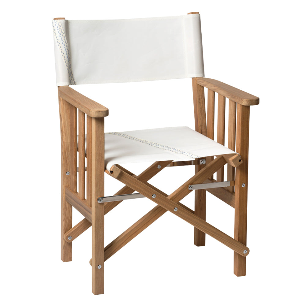 Whitecap Directors Chair II w/Sail Cloth Seating - Teak [61054] - Houseboatparts.com