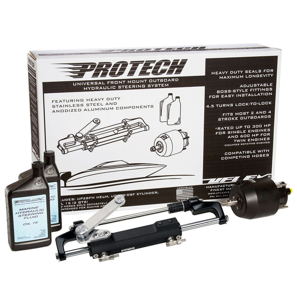 Uflex PROTECH 1.1 Front Mount OB Hydraulic System - Includes UP28 FM Helm, Oil  UC128-TS/1 Cylinder - No Hoses [PROTECH 1.1] - Houseboatparts.com