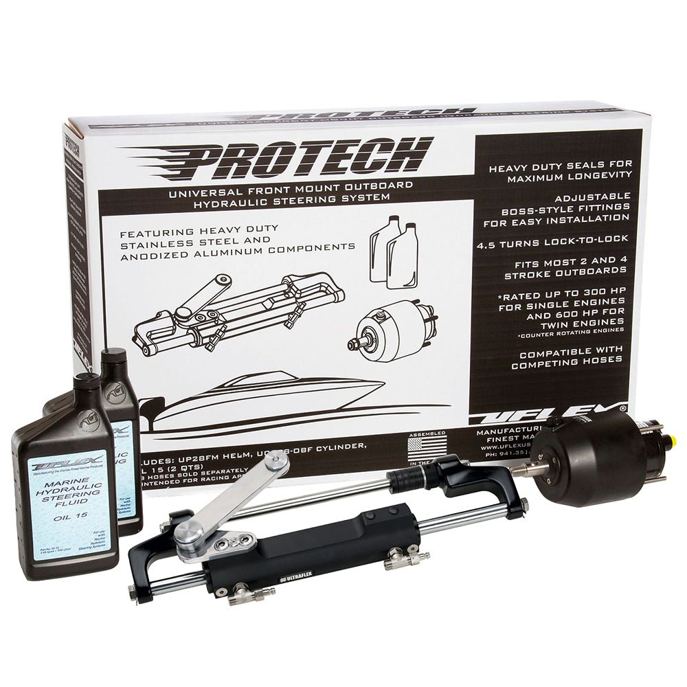 Uflex PROTECH 2.1 Front Mount OB Hydraulic System - Includes UP28 FM Helm Oil UC128 - TS/2 Cylinder - No Hoses [PROTECH 2.1] - Houseboatparts.com