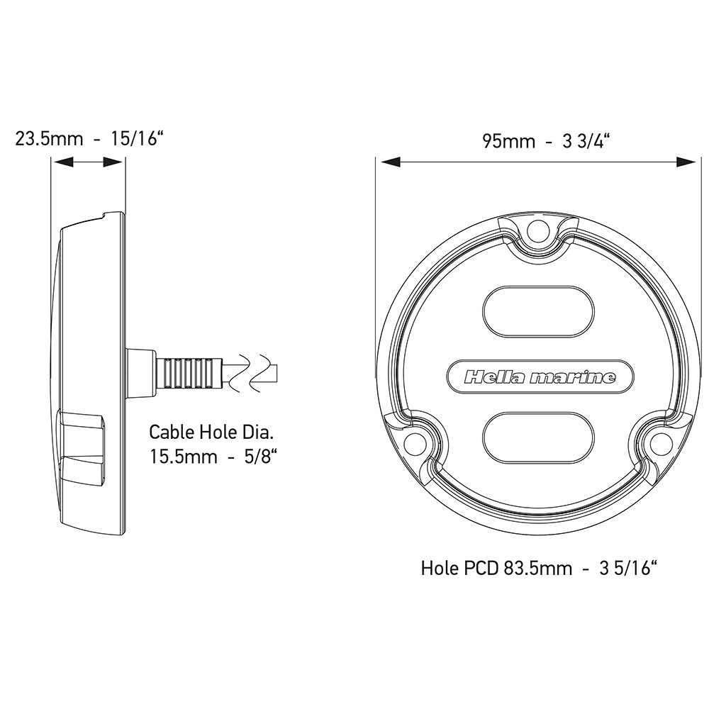 Hella Marine Apelo A1 Blue White Underwater Light - 1800 Lumens - Black Housing - Charcoal Lens [016145-001] - Houseboatparts.com