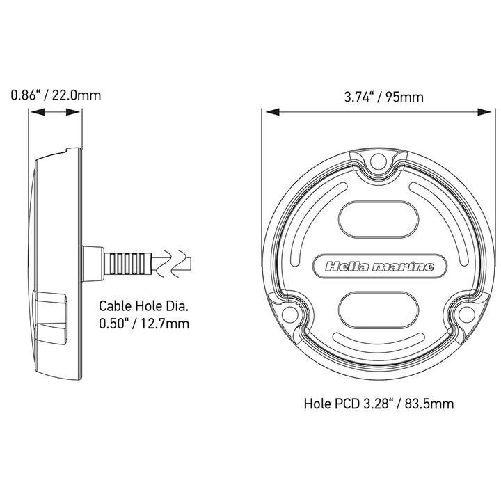 Hella Marine Apelo A2 RGB Underwater Light - 3000 Lumens - Bronze Housing - White Lens w/Edge Light [016148-101] - Houseboatparts.com