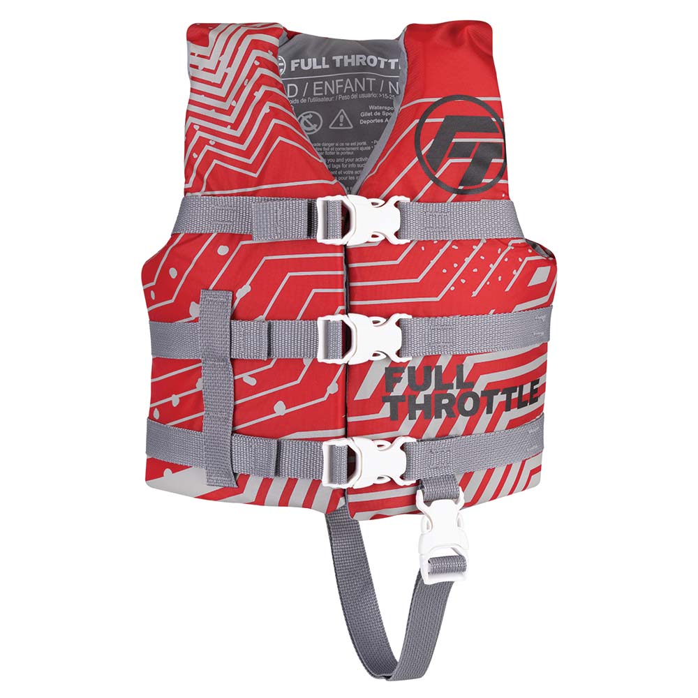 Full Throttle Child Nylon Life Jacket - Red [112200-100-001-22] - Houseboatparts.com