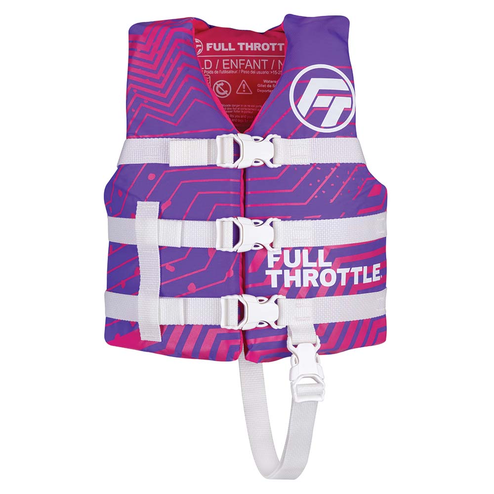 Full Throttle Child Nylon Life Jacket - Purple [112200-600-001-22] - Houseboatparts.com