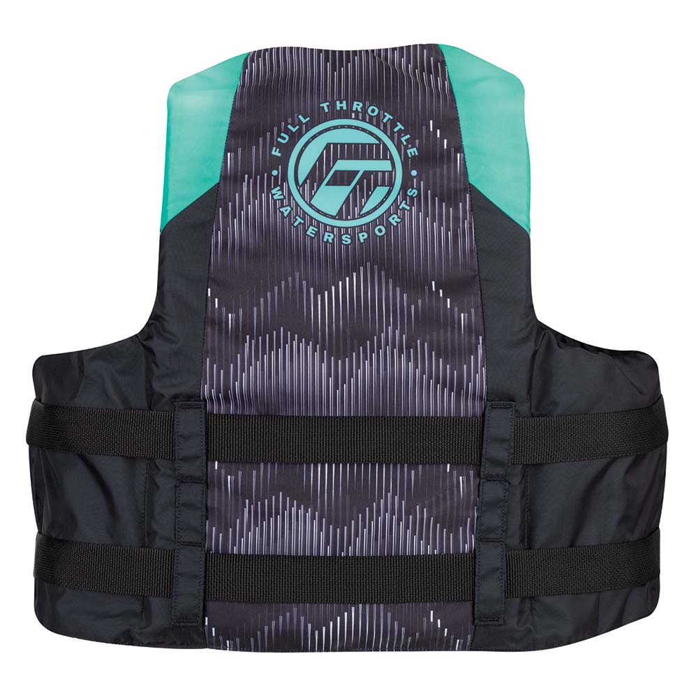 Full Throttle Adult Nylon Life Jacket - S/M - Aqua/Black [112200-505-030-22] - Houseboatparts.com