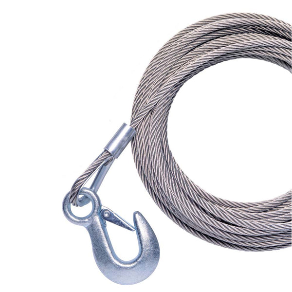 Powerwinch Cable 7/32" x 50 Universal Premium Replacement w/Hook - Stainless Steel [P7185400AJ] - Houseboatparts.com