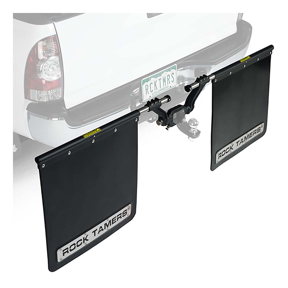 ROCK TAMERS 2" Hub Mudflap System - Matte Black/Stainless [00108] - Houseboatparts.com