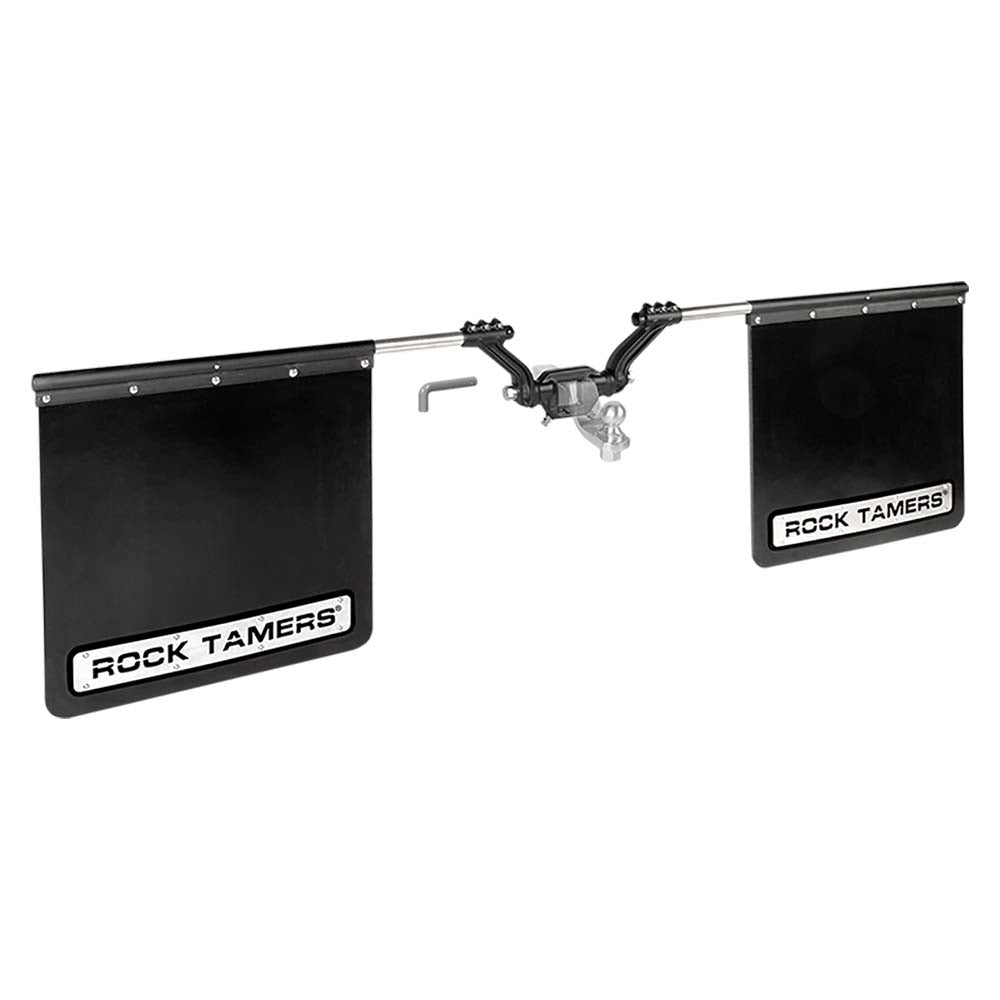 ROCK TAMERS 2" Hub Mudflap System - Matte Black/Stainless [00108] - Houseboatparts.com