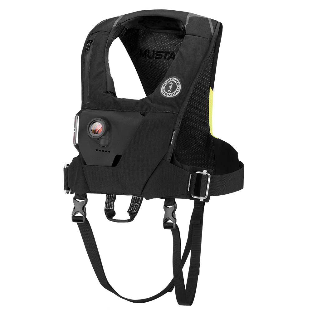 Mustang EP 38 Ocean Racing Hydrostatic Inflatable Vest - Black/Fluorescent Yellow/Green - Automatic/Manual [MD6284-263-0-202] - Houseboatparts.com