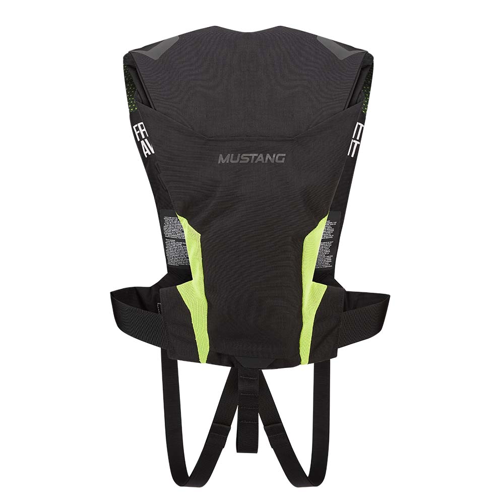 Mustang EP 38 Ocean Racing Hydrostatic Inflatable Vest - Black/Fluorescent Yellow/Green - Automatic/Manual [MD6284-263-0-202] - Houseboatparts.com